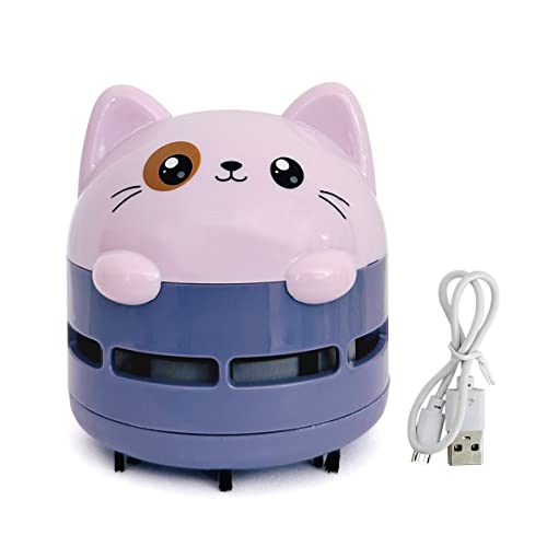 allydrew Mini Portable USB Desktop Vacuum, Lilac Kitty