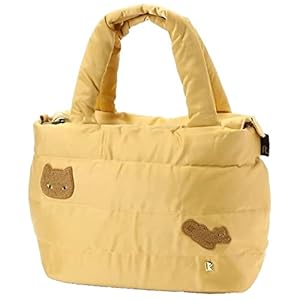 [ルートート] 表地テフロン加工 ねこアップリケ トートバッグ フェザールー FE デリ cat 21 9065