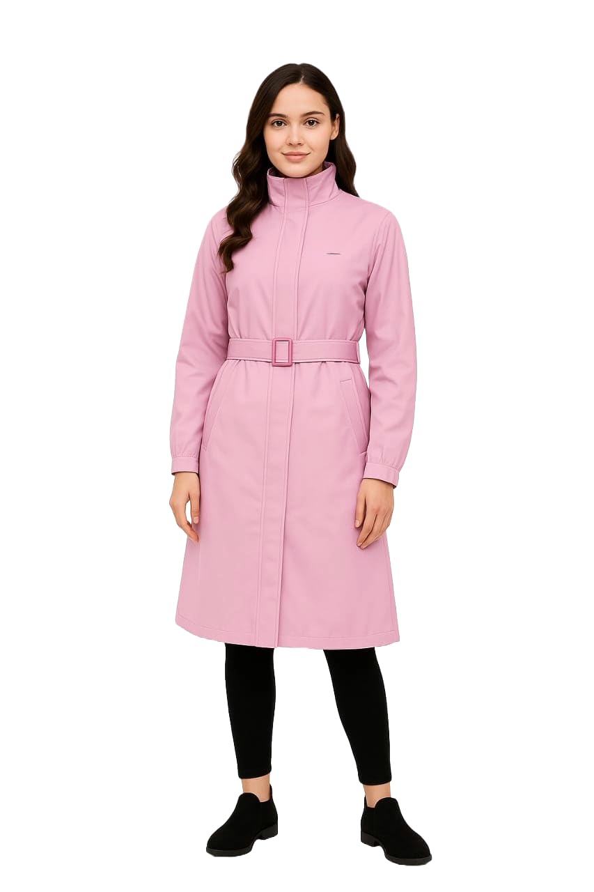 Nephar Women’s Waterproof Belted Raincoat with Hood – Lightweight, Breathable, Stylish Long Rain Jacket for Ladies, Travel-Friendly All Weather Coat-image-4