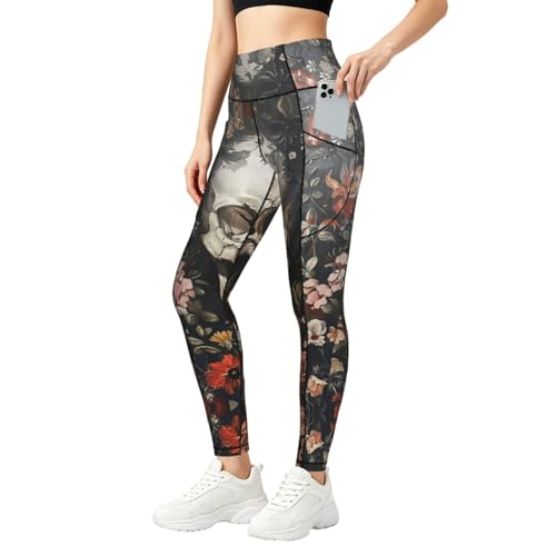 Pantalones de yoga de cintura alta texturizados con acabados premium y patrón floral