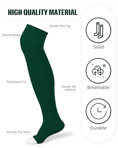 Image of Panitay 2 Pairs Over The Knee Baseball Socks High Football Softball Socks Sport Extra Long for Boys Girls Youth Women Men