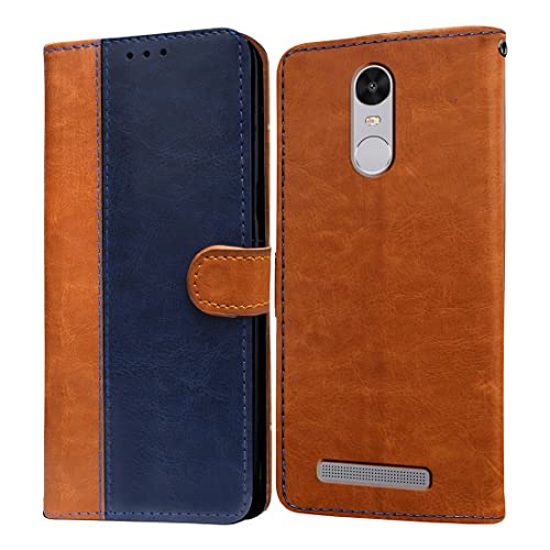 Image of Flip Cover Back Case for Mi Redmi Note 3 | Premium Leather Finish | Inbuilt Pockets & Stand | Flip Cover Back Case for Mi Redmi Note 3 (CamelBlue)