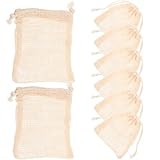 MAGICLULU 8 Stück Teiliges Seifenbeutel aus Baumwoll leinen Bunte Seifensäckchen mit Netzstruktur...