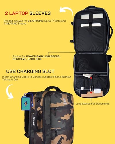 Image of Zingaro Combo Large 40l Travel Lapotp Bag For Men Women Laptop Backpack For Men Women Tech Organizer Pouch