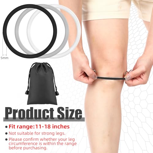 Image of Foilswirl Silicone Patella Knee Band for Basketball Patella Tendon Support Knee Pain Running Tendon Brace Support Strap(6,Black,White,Gray,M)