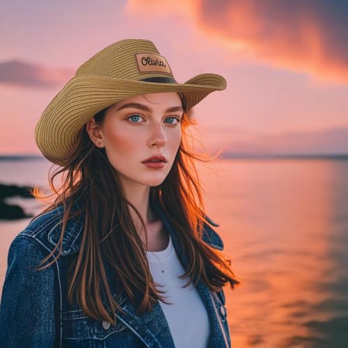 Custom Toddler Cowboy Hat Straw, Personalized Western Hat for Kids, Beach Cowboy Hats, Straw Cowgirl Hat for Girls Boys3