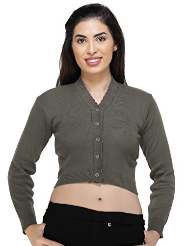 Image of Women Winter Wear V-Neck Full Sleeves Regular Fit Woollen Blouse