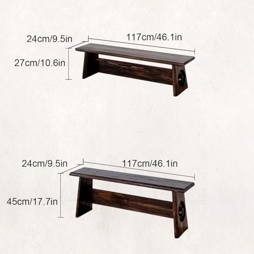 Banc rustique en bois d'acacia massif pour entrée de maison