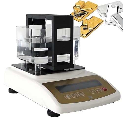 HuanEssentric Probador Pureza Oro,Densímetro Metales Preciosos 300 G/600 G/1200 G,Probador Densidad Oro,Precisión Pesaje 0,01 G,para Oro,Plata,Oro K,Paladio,Platino XF2203K