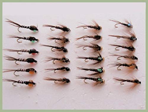 24 Pheasant tail Nymph Trout Fishing Flies Size 10-12