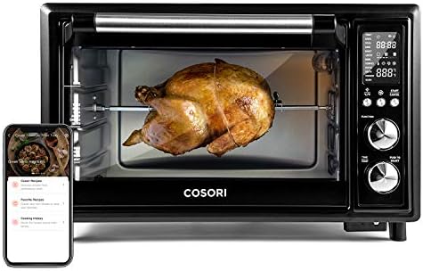 COSORI Smart 12-in-1 Air Fryer Toaster Oven Countertop Dehydrator for Chicken, 30L, Black
