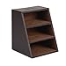 I-MART PU Leather Remote Control Holder Organizer with 3 Compartments, Stylish TV Remote Holder Caddy for Desk Nightstand Coffee Table and Media Accessory Storage (Brown)