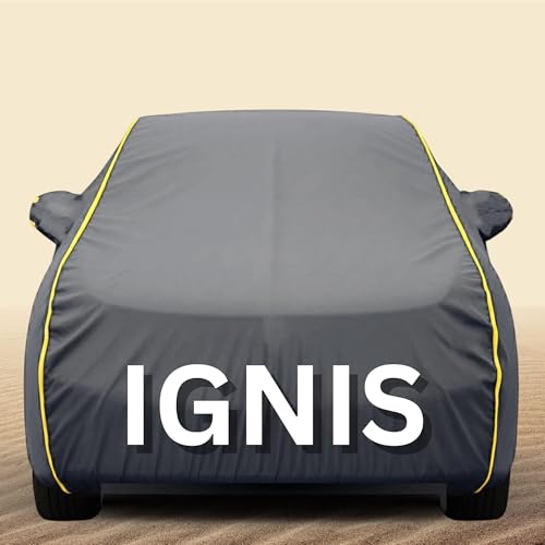 Image of 100% Waterproof Ignis Car Cover Heavy Duty - Premium Polyester Car Body Cover, All Weather Outdoor Protection, UV Resistant, Dustproof, Windproof, Heat Resistant, Scratch Resistant (Grey)
