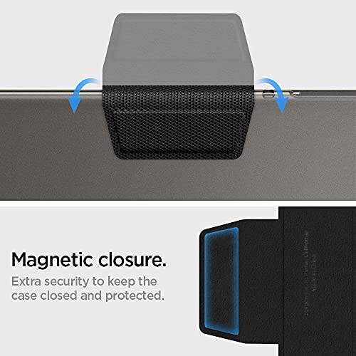 Image of Spigen Liquid Air Folio | Samsung Galaxy Tab A7 Lite Case [Magnetic Closure] [Trifold Stand] 8.7 inch Folio Full Cover | TPU+PU Leather - Black