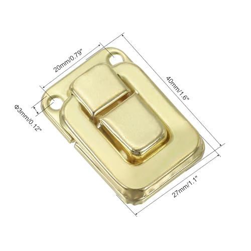 Image of PATIKIL Toggle Catch Lock 1.6 inch x 1.1 inch, 18 Pack Metal Buckle Hasp Lock Latch Clasp for Jewelry Box Wooden Case Decoration, Light Gold