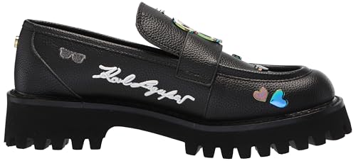 Image of Karl Lagerfeld Women's Gaston Lug Sole Loafer with Pin Embellishments