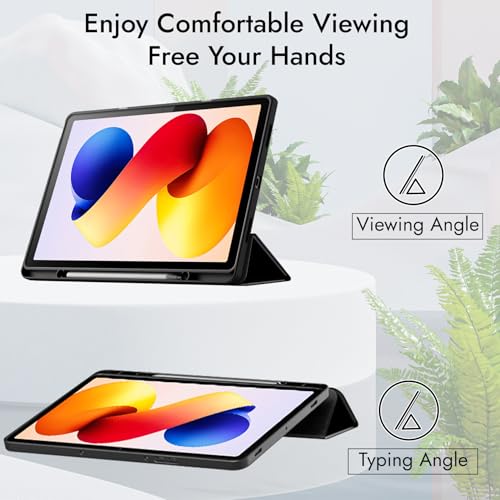 Image of Robustrion Cover for Redmi Pad 2 Pro 12.1 inch Cover Case with [Pencil Holder], Hybrid Cover Case for Redmi Pad 2 Pro Tablet Cover with Transparent Back [Auto Sleep Wake Support] - Black