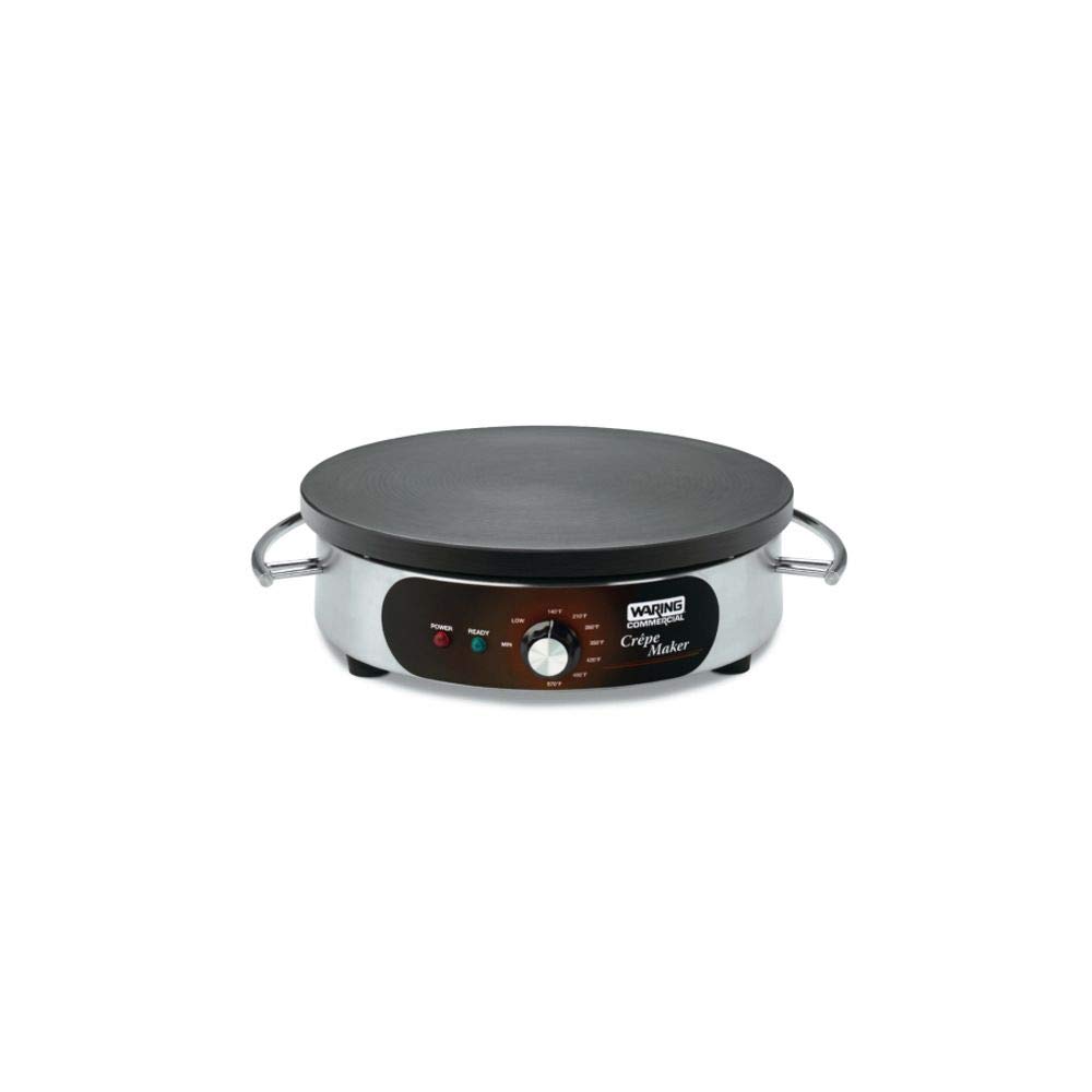 Uр Tо 40% оƒƒ Waring Commercial WSC160X 16 Electric Crepe Maker, Cast Iron Cooking Surface, Stainless Steel Base, Includes Batter Spreader and Spatula, 120V, 1800W, 5-15 Phase Plug