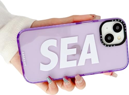 Image of for iPhone 15 Plus SEA Case Transparent, Grip Case Silicon Slim Fit Shock-Absorbing TPU Bumper & Anti-Yellowing Clear Protective Back Cover for iPhone 15 Plus (Purple,01)