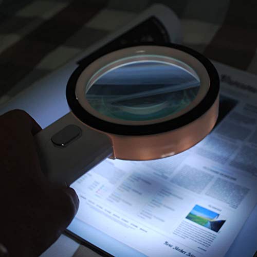 Lupa ibasenice 30X – Lupa com luz, Lupa de Lupa de Lupa de Lupa com 12 Luzes LED para Leitura de Liv