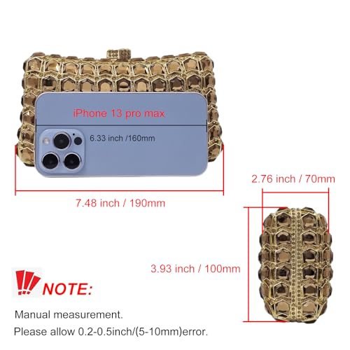 Image of Unique Diamond Evening Bag Dress Up Prom Crystal Clutch Purse Women Bridal Party Wedding
