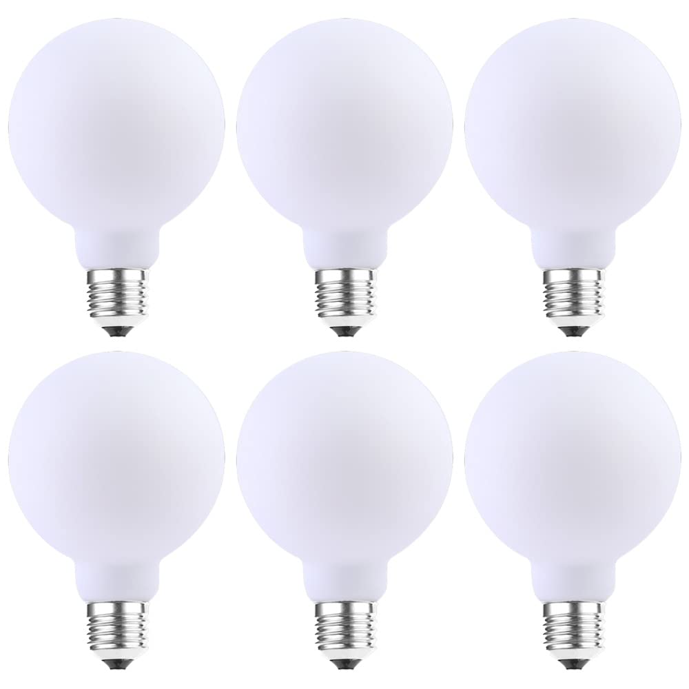 NCC-Licht 6 x LED Filament Leuchtmittel Globe G95 12W E27 opal 1521lm warmweiß 2700K