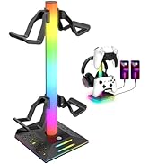 auvstar RGB Headset Halterung,Gaming Kopfhörer Ständer,10 Beleuchtungsmodi,USB Type-C Datenübertr...
