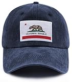 Californian Gifts for Men Women, California Flag Hat, California Republic Bear Baseball Cap, Christmas Birthday Accessories for Dad Mom Wife Grandpa Navy