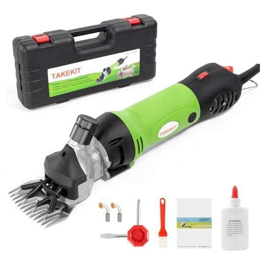TAKEKIT Sheep Shears Professional Electric Animal Grooming Clippers for Sheep Alpacas Llamas and Large Thick Coat Animals, 6 Speeds Heavy Duty Farm Livestock Haircut Trimmer, 380W