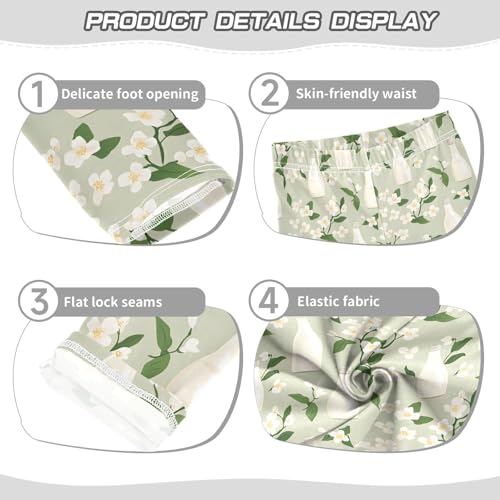 Milk Flower Pattern Girls Leggings Soft Stretch Workout Yoga Dance Pants for Kids Casual Tights3