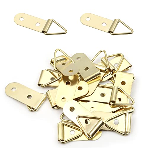 Image of MroMax 50PCS Ring Picture Frame Buckle 1.5 inch x 0.43 inchGold Tone Assortment Kit for Home Decoration Picture Frames Photo Hanging Solutions