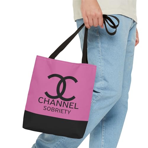 Channel Sobriety Luxury-like High Fashion Fun Humor Motivational Inspired AA NA 12-step Recovery Gift Tote Bag3