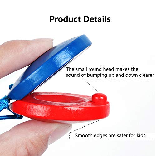 12 Pcs Kids Musical Castanets Instrument, Uspacific Wooden Castanets Percussion, Clap Board Music Educational Toys for Children - Thumbnail 5