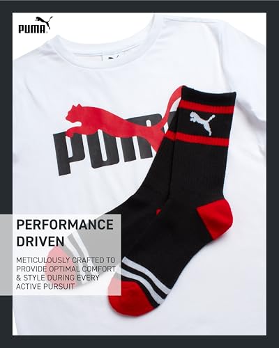 PUMA Boys T-Shirt - 2 Piece Casual Crewneck Short Sleeve Athletic Graphic Tee Shirts for Boys with Matching Socks (S-XL)3