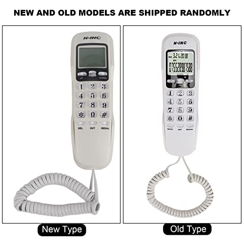 Teléfono con cable PUSOKEI blanco para pared miniatura 6