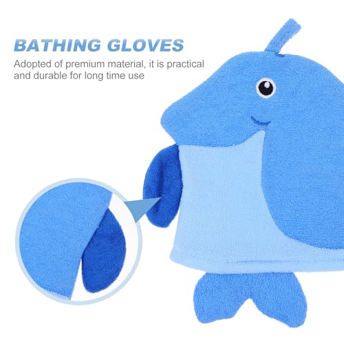 Image of Kids Bath Gloves Cartoon Animal Shape Soft Exfoliating Mitts for Skin Cleaning 10 Pack Portable Size for Travel and Fun Bath Time