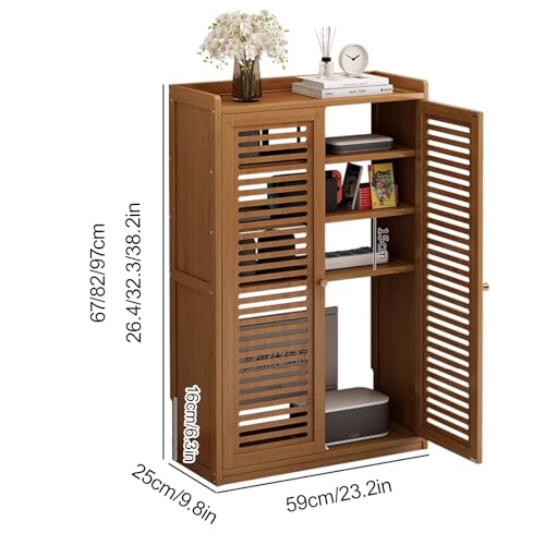 Mueble multimedia con estantes ajustables y caja oculta integrada 3
