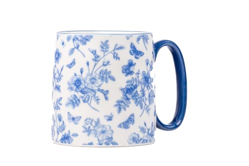 Mug cerámico Bella azul y blanco 18 oz miniatura 4