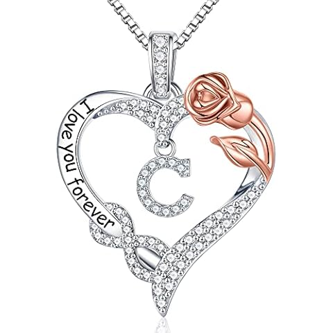 IEFRICH Initial Necklaces for Women Gifts - Heart C Necklaces for Women Necklaces for Women Gifts Initial Necklace Sterling Silver Necklace for Women Gifts for Women Jewelry for Women Gifts Cover