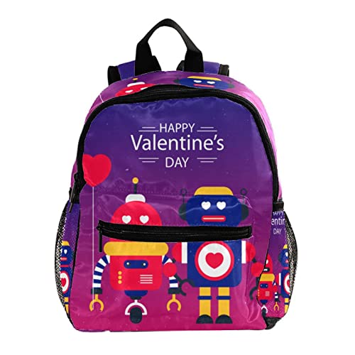 Sac à dos enfants de 30,5 cm cadeau idéal garçons et filles motif robot de Saint-Valentin