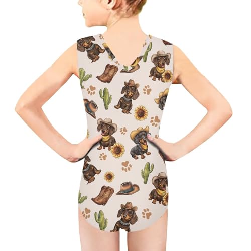 Image of INSTANTARTS Leopard Leotard Girl Gymnastics Toddler Tank Biketards One Piece