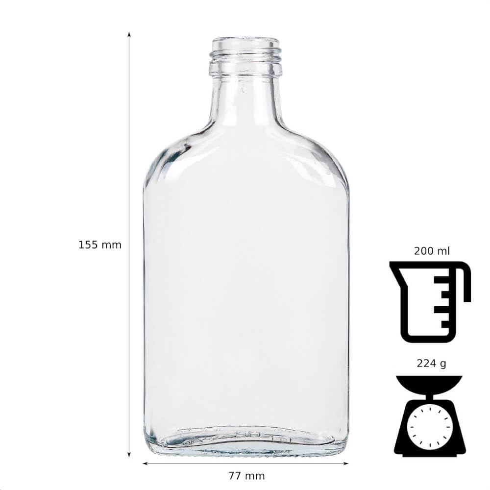 Elegante e moderno set di mini bottiglie di vetro con tappo a vite, adatte per succhi di frutta e bevande ad alto tasso alcolico, 50 pezzi da 200 ml