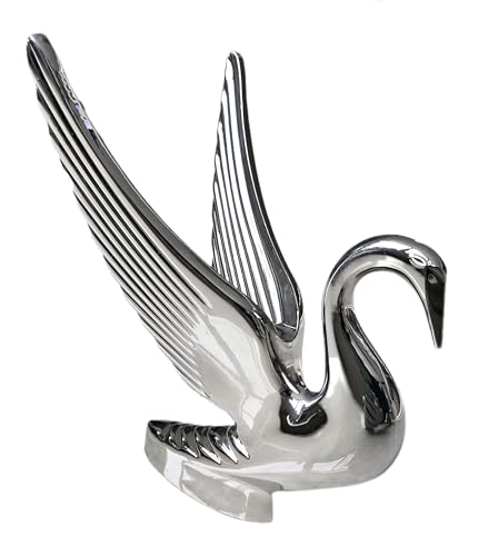 Image of Heavy-Duty Chromed Swan Hood Ornament, Cast Metal