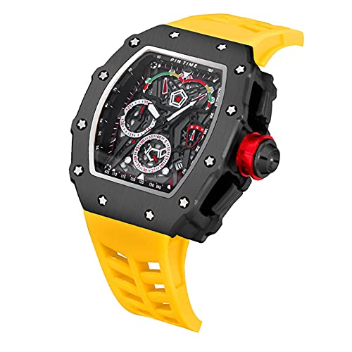 Pintime Fashion Mens Watch Hallow Punk Chronograph Sports Wristwatch Luxury Designer Mens Watch #TOP1