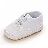 MASOCIO Babyschuhe Junge Mädchen Lauflernschuhe Sneaker Baby Schuhe Anti-Rutsch Größe 18 3-6 Monate Weiß 1