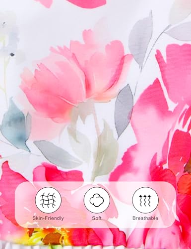 GiHaood Baby Mädchen Badeanzug Ärmelloses gerüschtes rosa tropisches florales Oberteil Hoher Taillenbikini-Badeanzug 2-teiliges Set 18-24 Monate Mädchenkleidung