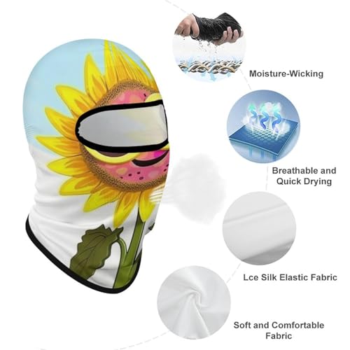 Balaclava con diseño de girasol para hombre y mujer, máscara facial transpirable con protección solar para senderismo, ciclismo, correr y conducir miniatura 3