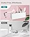 Bollmisde Hair Tool Organizer, Hair Dryer Holder with Heatproof Steel Cups, Acrylic Vanity Organizer for Curling Iron, Flat Iron & Hair Brushes, Perfect for Bathroom (White, Standard)