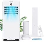 4-in-1 Portable Air Conditioner 8000 BTU, Air Conditioner Unit with Cooling Fan Dehumidifier Modes, Timer, LED Display, 2 Control Ways & Window Kit, Compact AC for Room, Office, Bedroom, Baseroom