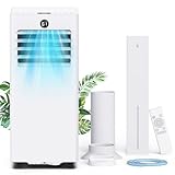 4-in-1 Portable Air Conditioner 8000 BTU, Air Conditioner Unit with Cooling Fan Dehumidifier Modes, Timer, LED Display, 2 Control Ways & Window Kit, Compact AC for Room, Office, Bedroom, Baseroom